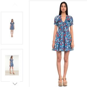 Banjanan Artemise Dress, Melodic Flower Dazzling Blue size XL